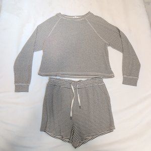 Z Supply Black and White Striped Pajama set